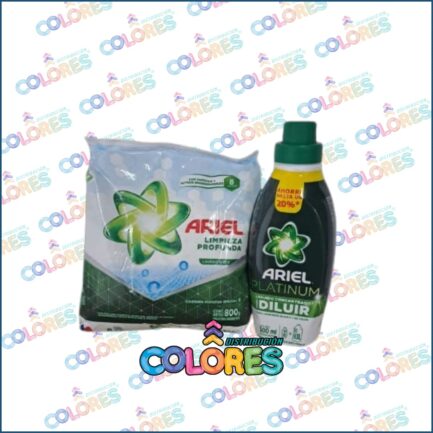 COMBO 21 - ARIEL JABÓN EN POLVO MATIC x600g + ARIEL JABÓN PARA DILUIR x500ml