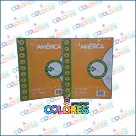 COMBO 20 - 2 AMÉRICA HOJAS RAYADAS REPUESTO x96u