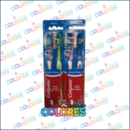 COMBO 7 - 2 COLGATE CEPILLO EXTRA CLEAN x2