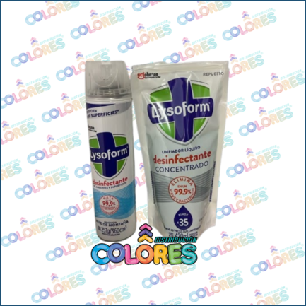 COMBO 12 - LYSOFORM AEROSOL DESINFECTANTE AIRE DE MONTAÑA + LYSOFORM LÍQUIDO DESINFECTANTE PISOS x900ml