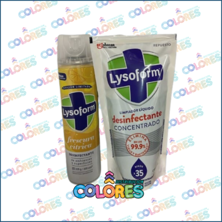 COMBO 14 -LYSOFORM AEROSOL DESINFECTANTE FRESCURA CÍTRICA + LYSOFORM LÍQUIDO DESINFECTANTE PISOS x900ml