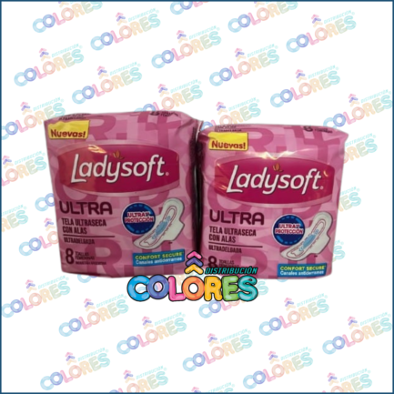 COMBO 18 - 2 LADYSOFT TOALLITAS FEMENINAS ULTRADELGADAS SECA x8u