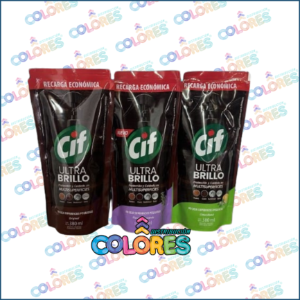 COMBO 28 - CIF ULTRA BRILLO ORIGINAL x380ml + CIF ULTRA BRILLO LAVANDA x380ml + CIF ULTRA BRILLO CÍTRICO x380ml