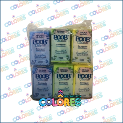 COMBO 3 C - 1 BULTO x12u ROMYL ESPONJA BAÑO RECTANGULAR + JABÓN Q SENS DE REGALO