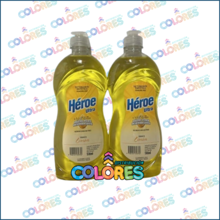 COMBO 10 - 2 HEROE DETERGENTE x500ml LIMÓN
