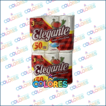 COMBO 12 - 2 ELEGANTE ROLLO DE COCINA 3x50 PAÑOS