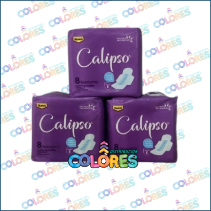 COMBO 2 - 3 CALIPSO TOALLITAS FEMENINAS NOCTURNAS x8u