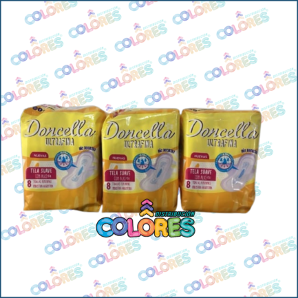 COMBO 3 - 3 DONCELLA TOALLITAS FEMENINAS ULTRAFINAS x8u