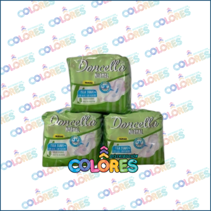 COMBO 29 - 3 DONCELLA TOALLITAS FEMENINAS NORMAL CON PERFUME x8u