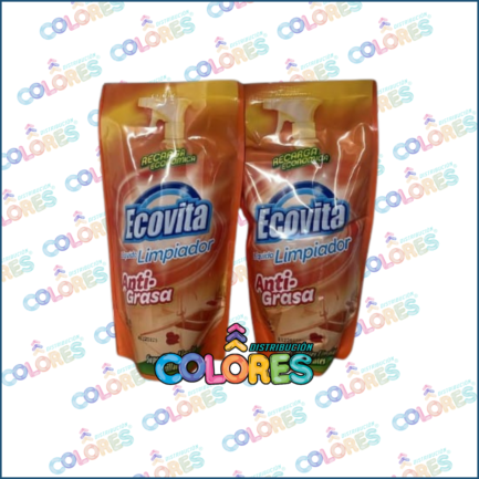 COMBO 4 - 2 ECOVITA LIMPIADOR ANTIGRASA x500ml