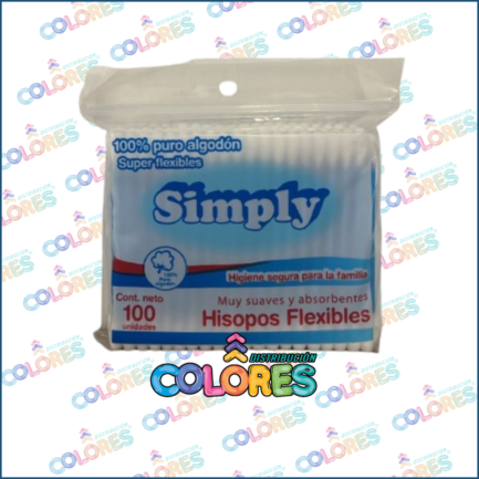 Simply hisopos bolsa x100u
