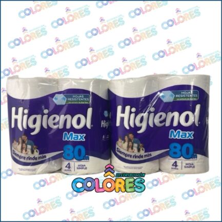2 Higienol papel higiénico max 4x80mts