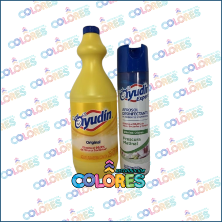 COMBO 5 - AYUDIN LAVANDINA x1L ORIGINAL + AYUDIN AEROSOL DESINFECTANTE FRESCURA MATINAL