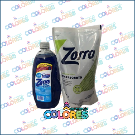 COMBO 13 - ZORRO JABÓN LÍQUIDO x800ml BLUE POWER + ZORRO JABÓN LÍQUIDO x800ml BICARBONATO