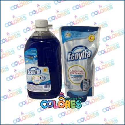 COMBO 12 - ECOVITA JABÓN LÍQUIDO x3L BOTELLA + ECOVITA JABÓN LÍQUIDO x800ml DOY PACK