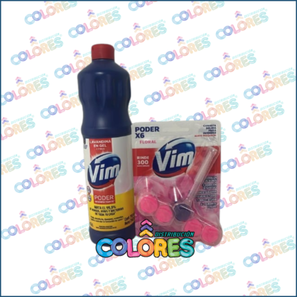 COMBO 30 - VIM LAVANDINA EN GEL CITRUS x700g + VIM CANASTA SÓLIDA 6en1