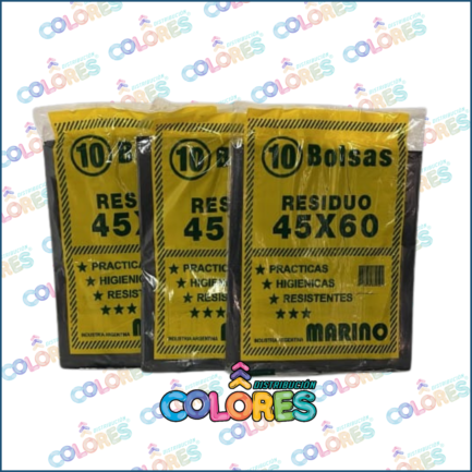 COMBO 8 - 3 MARINO BOLSAS DE RESIDUO 45x60