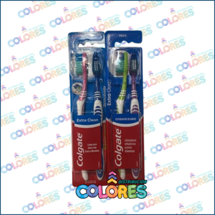 COMBO 9 - 2 COLGATE CEPILLO EXTRA CLEAN x2u