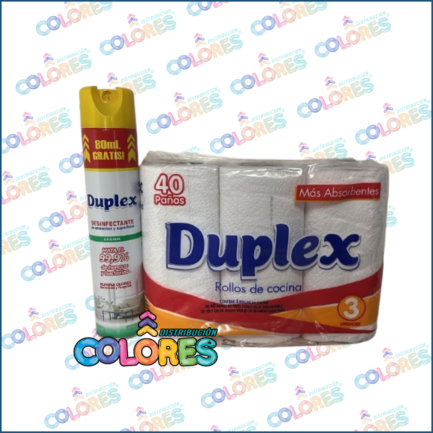 COMBO 13 - DUPLEX DESODORANTE EN AEROSOL DESINFECTANTE ORIGINAL + DUPLEX ROLLO DE COCINA 3x40 PAÑOS