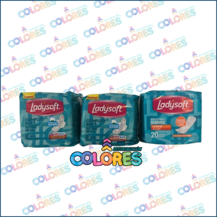 COMBO 15 - 2 LADYSOFT COMFORT x8u + LADYSOFT PROTECTORES DIARIOS x20u