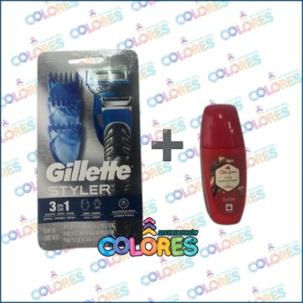 COMBO 10 - GILLETTE STILER MAQUINA + OLD SPICE ROLLON DE REGALO