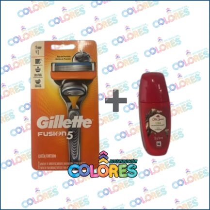 COMBO 11 - GILLETTE FUSION 5 MAQUINA + OLD SPICE ROLLON DE REGALO