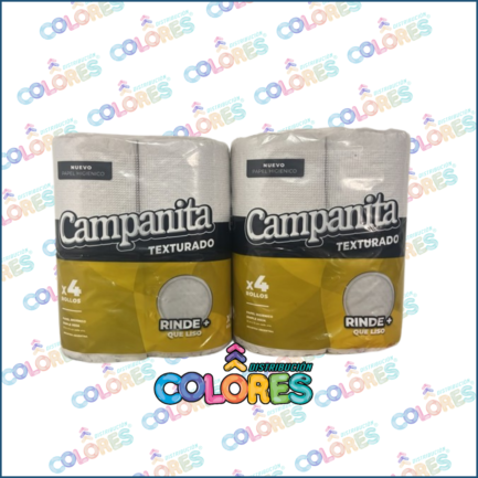 COMBO 10 - 2 CAMPANITA PAPEL HIGIÉNICO TEXTURADO 4x30mts