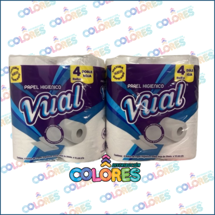 COMBO 12 - 2 VUAL PAPEL HIGIÉNICO DOBLE HOJA 4x20mts