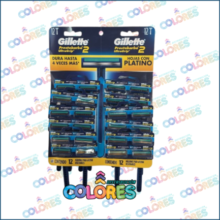 COMBO 10 B - TIRA x24u GILLETTE PRESTOBARBA AZUL 2 FILOS