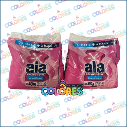 COMBO 2 - 2 ALA JABÓN EN POLVO x800g BICARBONATO DUAL