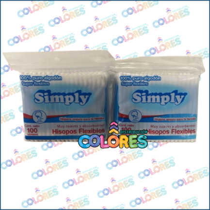 COMBO 18 - 2 SIMPLY HISOPOS x100 BOLSA