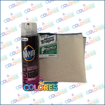 COMBO 18 - BLEM LUSTRAMUEBLES EN AEROSOL + MR MUSCULO FRANELA BLANCA