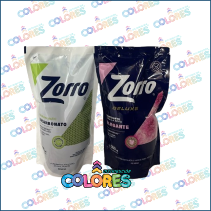 COMBO 2 - ZORRO JABÓN LÍQUIDO x800ml BICARBONATO DOY PACK + ZORRO SUAVIZANTE x900ml
