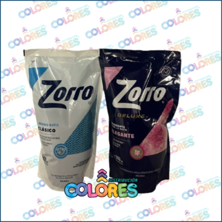 COMBO 1 -  ZORRO JABÓN LÍQUIDO x800ml CLÁSICO DOY PACK + ZORRO SUAVIZANTE x900ml