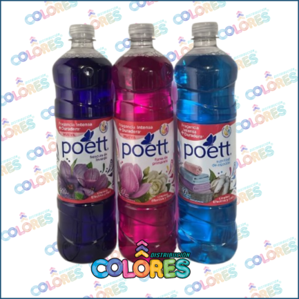 COMBO 13 - POETT LIMPIADOR LÍQUIDO x900ml LAVANDA + POETT LIMPIADOR LÍQUIDO x900ml FLORES DE PRIMAVERA + POETT LIMPIADOR LÍQUIDO x900ml SUAVIDAD DE ALGODÓN