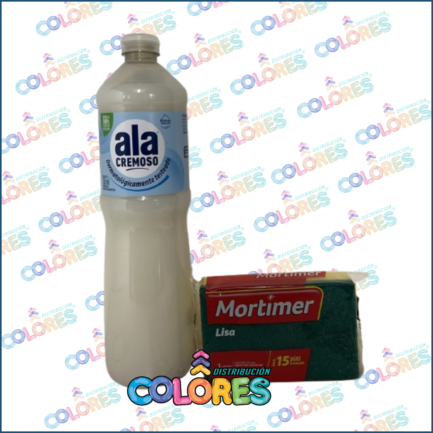 COMBO 18 - ALA DETERGENTE x750ml FLORES BLANCAS + MORTIMER ESPONJA
