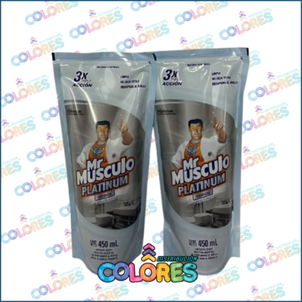 COMBO 3 - 2 MR MUSCULO LIMPIADOR VIDRIOS x450ml DOY PACK