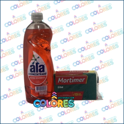 COMBO 4 - ALA DETERGENTE x500ml POMELO + MORTIMER ESPONJA LISA