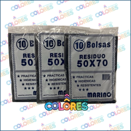 COMBO 12 - 3 BOLSAS RESIDUOS 50x70