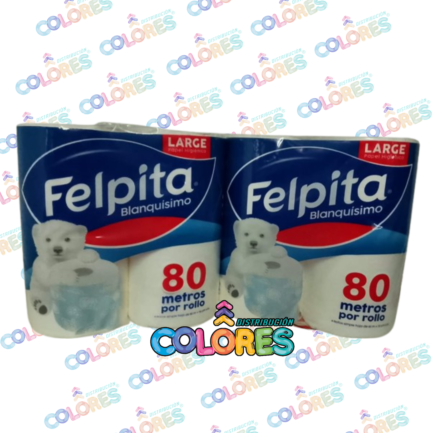 COMBO 2 - 2 FELPITA PAPEL HIGIÉNICO BLANCO 4x80mts