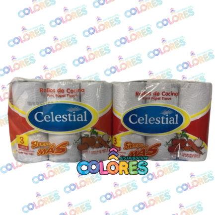 COMBO 23 - 2 CELESTIAL ROLLO DE COCINA 3x40 PAÑOS