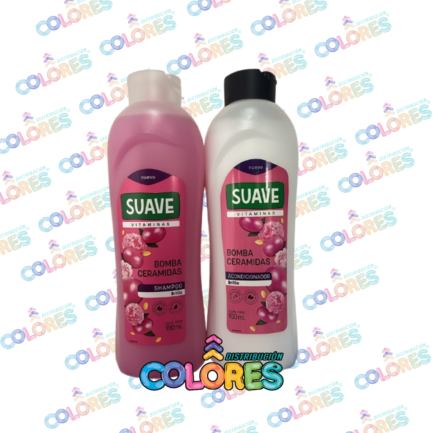 COMBO 4 - SUAVE SHAMPOO + ACONDICIONADOR x930ml BOMBA CERAMIDAS