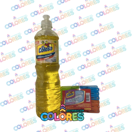 COMBO 19 - EL COLOSO DETERGENTE x750ml LIMÓN + EL COLOSO BROCHES DE COLOR