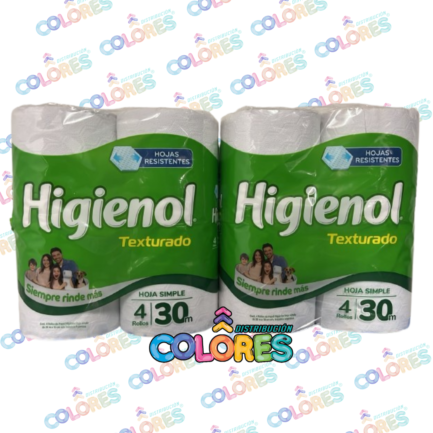 COMBO 17 - 2 HIGIENOL PAPEL HIGIÉNICO TEXTURADO 4x30mts