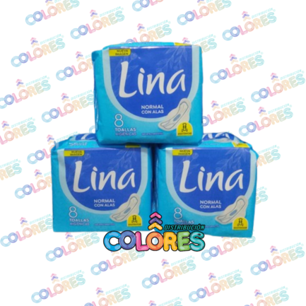 COMBO 13 - 3 LINA TOALLITAS FEMENINAS ANATÓMICA AZUL x8u